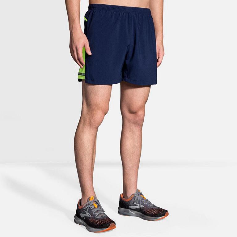 Brooks Sherpa 5 Israel - Men's Running Shorts - Blue (49507-RLXZ)